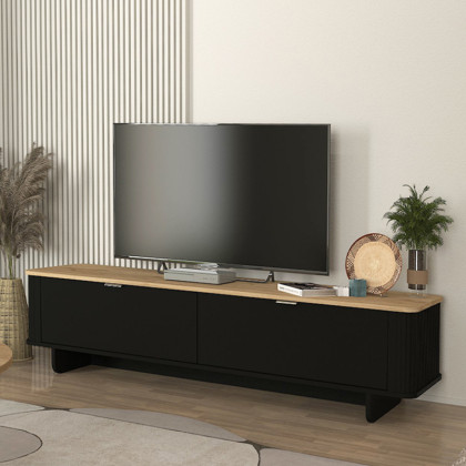 Έπιπλο τηλεόρασης Bohema  χρώμα μαύρο - sepet oak 180x47x45,6εκ.