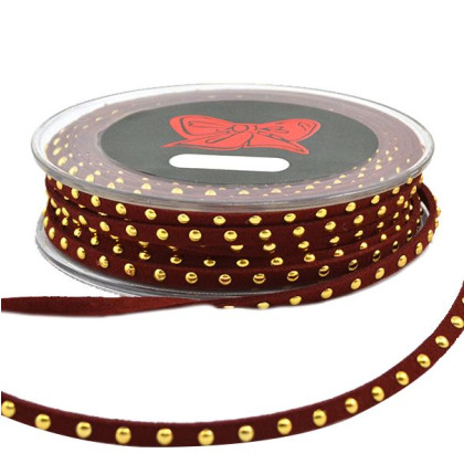 Κορδόνι 9μ. LEATHER VELA 5χιλ.-ΜΠΟΡΝΤΩ