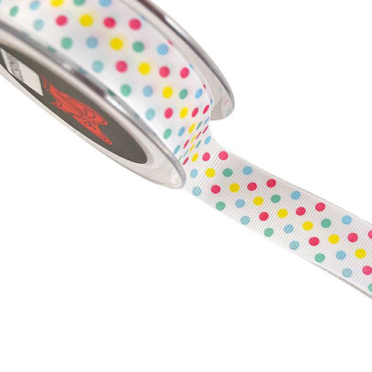 Κορδέλα GRO COLORFULL DOTS 23χιλ.X9μ. πολύχρωμη