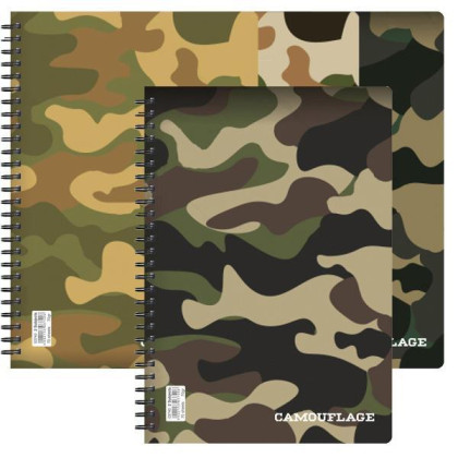 Next camouflage τετράδιο σπιράλ 21x29εκ. 2θεμ. - 10 ΤΕΜ