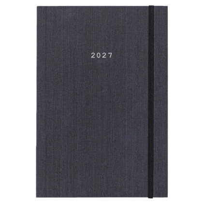 Next ημερολόγιο 2027 fabric ημερήσιο δετό γκρι με λάστιχο 17x25εκ.  Δυνατότητα εκτύπωσης