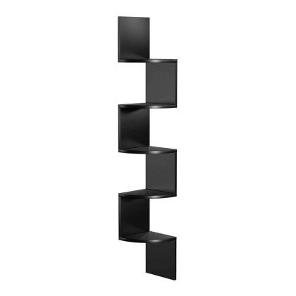 Γωνιακή Ξύλινη Ραφιέρα με 5 Ράφια 20 x 20 x 127.5 cm Χρώματος Μαύρο VASAGLE LBC20BK