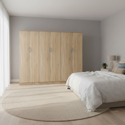 Ντουλάπα εξάφυλλη Athos ΙΙ  sonoma 240x42x180εκ
