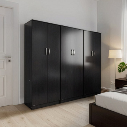 Ντουλάπα εξάφυλλη Athos  wenge 240x42x180εκ
