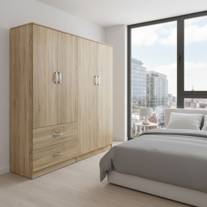 Ντουλάπα τετράφυλλη Athos  sonoma 160x42x180εκ