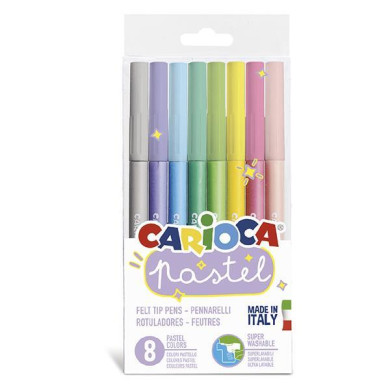 Carioca μαρκαδόροι pastel 8 χρωμάτων - 6 ΤΕΜ