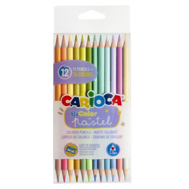 Carioca Bicolor ξυλομπογιές 12 χρωμάτων - 12 ΤΕΜ