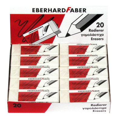 Γόμα Faber Λευκή πακ=20τεμ  Faber 5280-Β 50-1557