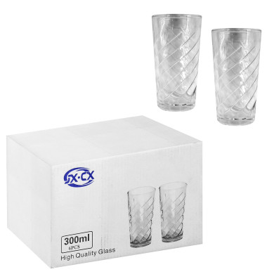 Ποτήρι Ανάγλυφο Σχέδιο 12,8x7,2cm 300ml Homie 1002155 - 12 ΤΕΜ 80-2135
