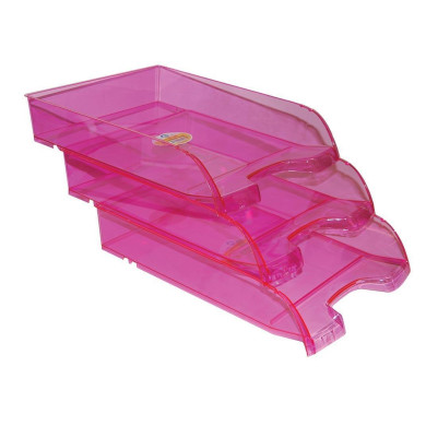 Ark δίσκος εγγράφων ροζ χρ. Α4 Υ25.5x34.5x6.5εκ. - 3 ΤΕΜ