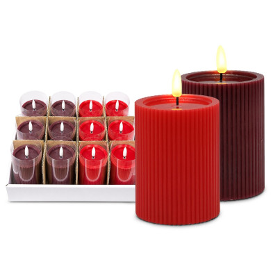 Κερί Κορμός LED 12,5 x ø7,5cm Xmasfest 1134090 - 12 ΤΕΜ 93-4070