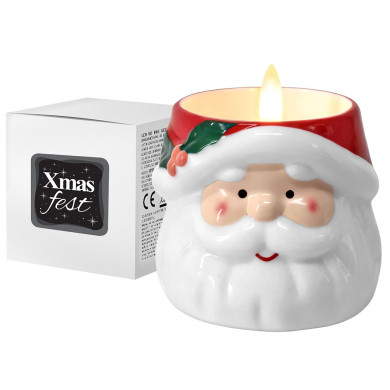 Κερί LED Άγιος Βασίλης Κεραμικός 9x8cm Xmasfest 1134103 93-4083