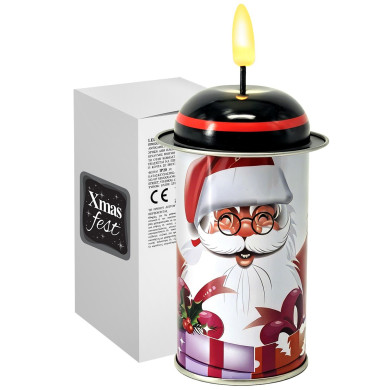 Κερί LED Μεταλλικό Άγιος Βασίλης 14x7cm Xmasfest 1134104 93-4084