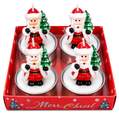 Κεριά Ρεσώ Άγιος με Δέντρο σετ=4 τεμ 73gr Xmasfest 1134157 93-4137