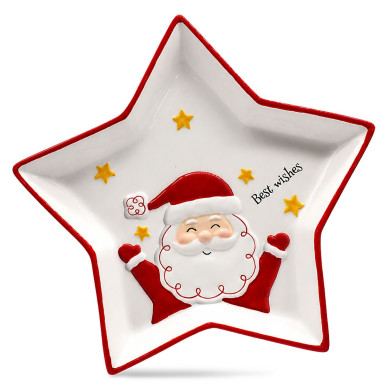 Δίσκος Διακοσμητικός Πορσελάνης Αστέρι Xmas 24x23x3cm Xmasfest 1134172 93-4152