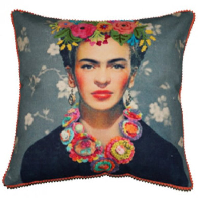 Μαξ. Frida Γκρι 45x45εκ. βαμβακερό κεντημένο
