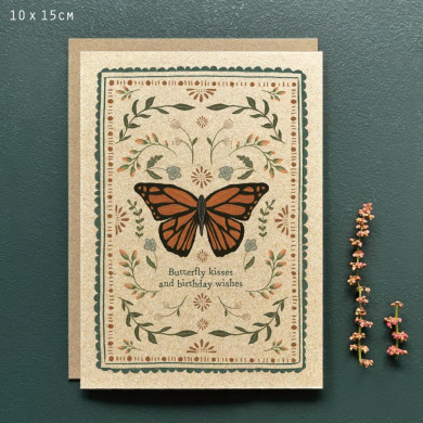 Κάρτα Insect -Butterfly kisses birthday wishes