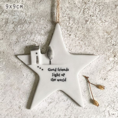 Πορσελάνινο αστέρι 8,5εκ. -Good friends light up world