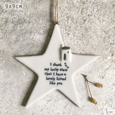 Πορσελάνινο αστέρι 9εκ-Thank my lucky stars