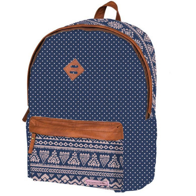 Marshmallow τσάντα πλάτης μπλε πουά με 2 θήκες 41x32x14εκ.