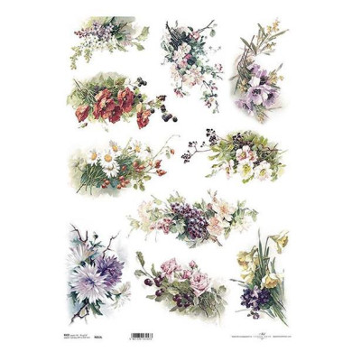 Ριζόχαρτο "bouquets 3" 42x29.7εκ.   (ITD-R053L) - 3 ΤΕΜ