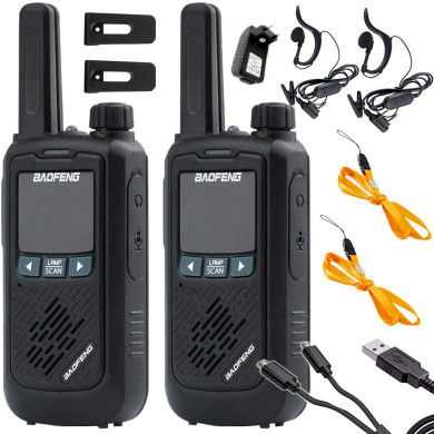 Σετ 2 Ασύρματων Walkie Talkie PMR Ραδιοτηλεφώνων με Ακουστικά 5907451353073 Verk Group