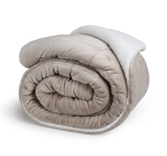 Πολυτελής Κουβέρτα Διπλής Όψης Sherpa 140 x 200 cm Taup